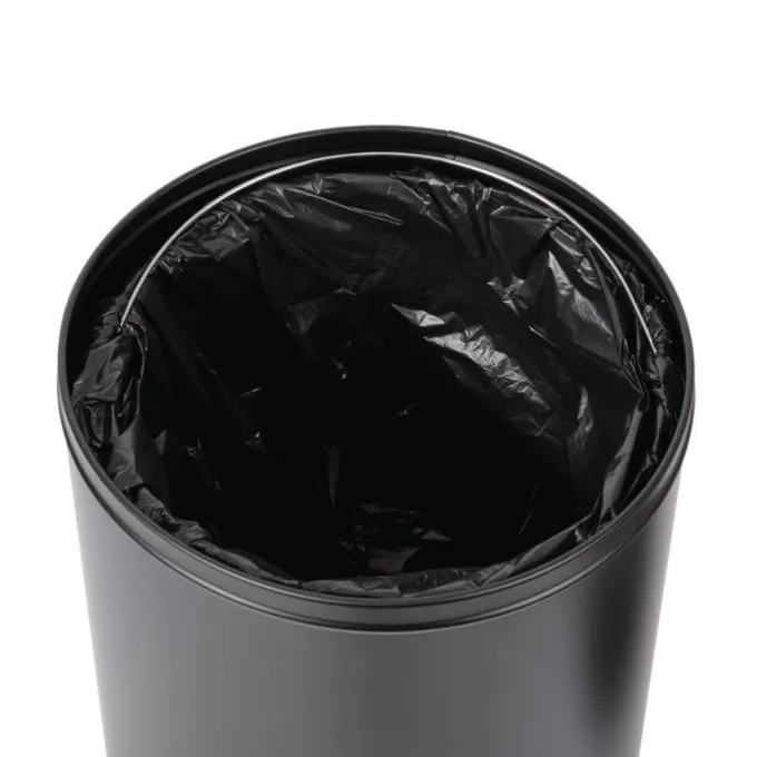 Poubelle dôme ouverte en acier noire - 40 litres - Bolero
