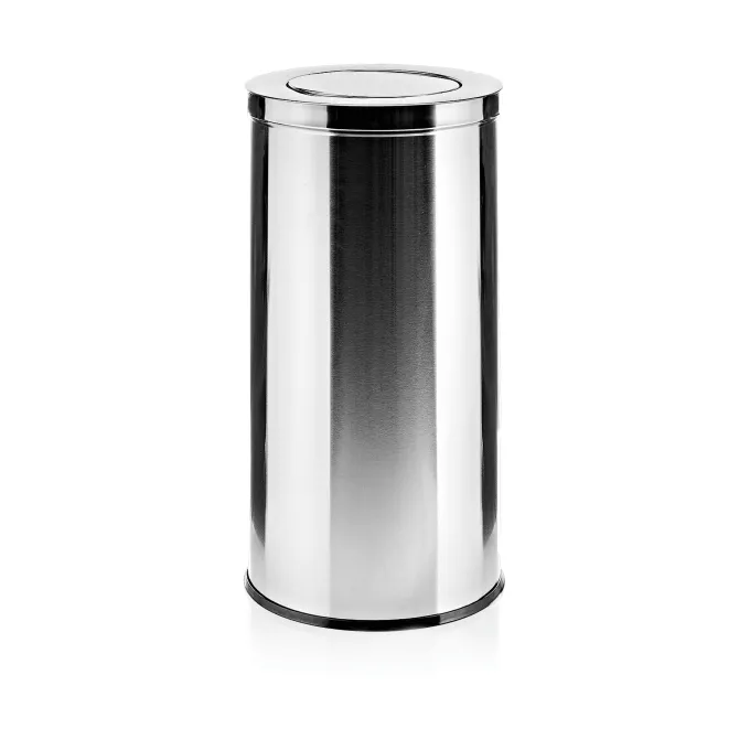 Poubelle en Acier au nickel-chrome 80 L H 710 mm Ø 370 mm - Was Germany