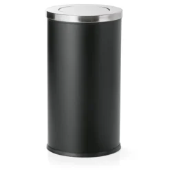 Poubelle en Acier au nickel-chrome 80 L noir H 710 mm Ø 370 mm - Was Germany