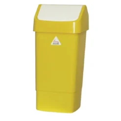 Poubelle jaune à couvercle battant 50 litres - SIR