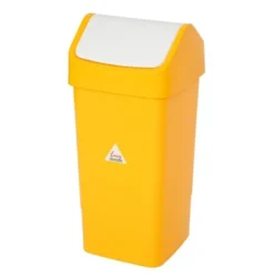 Poubelle jaune à couvercle battant 50 litres - SIR
