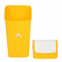 Poubelle jaune à couvercle battant 50 litres - SIR