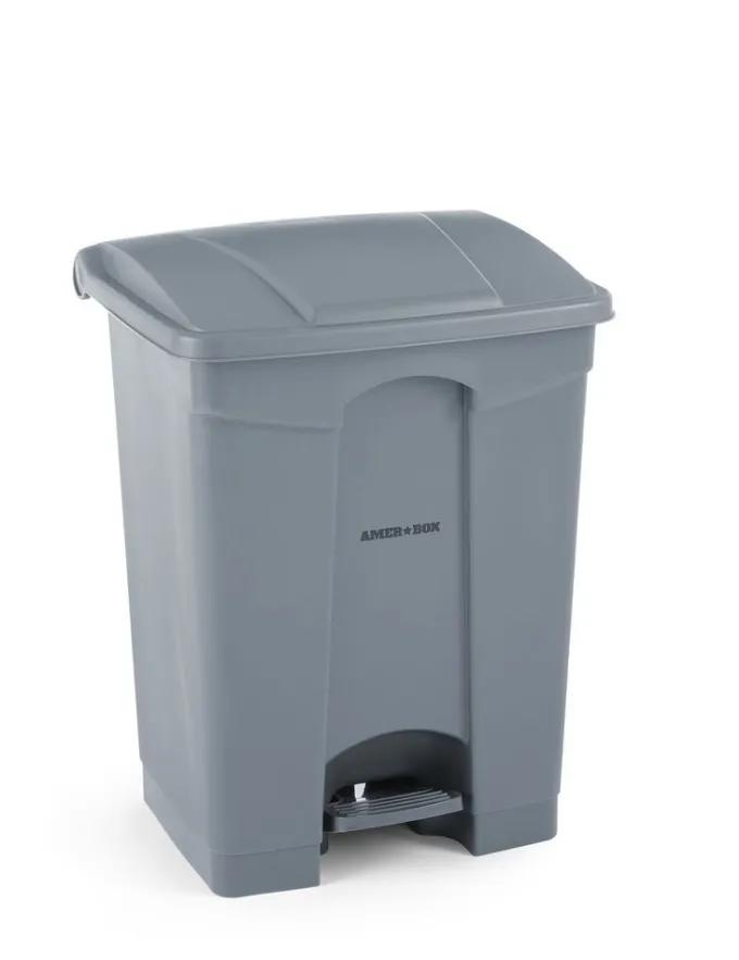 Poubelle à Pédale AmerBox 68L Gris 490x410x(H)660mm - Hendi