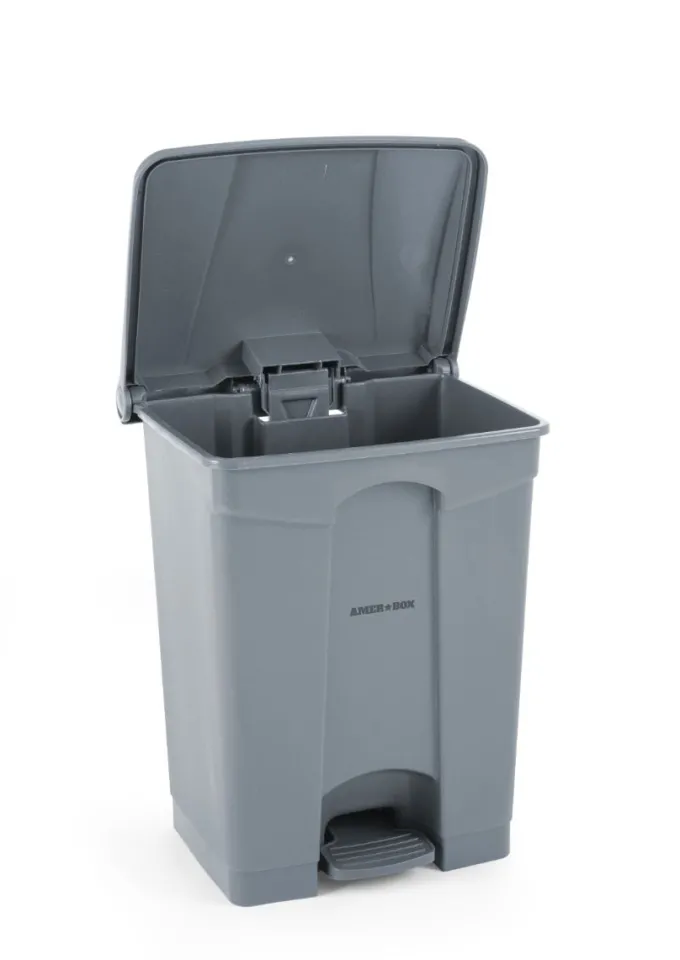 Poubelle à Pédale AmerBox 68L Gris 490x410x(H)660mm - Hendi