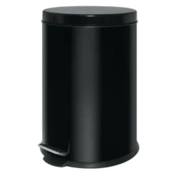 Poubelle à pédale en acier inoxydable noir 20L Bolero