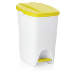 Poubelle à pédale en Polypropylène 25 L jaune L 250 mm l 400 mm H 415 mm - Was Germany