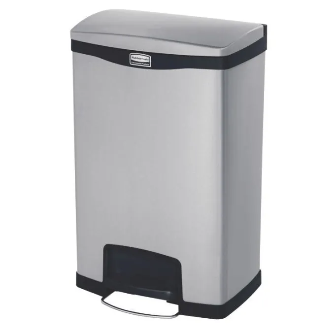 Poubelle à Pédale Frontale Inox Slim Jim Step-On 50L - Rubbermaid