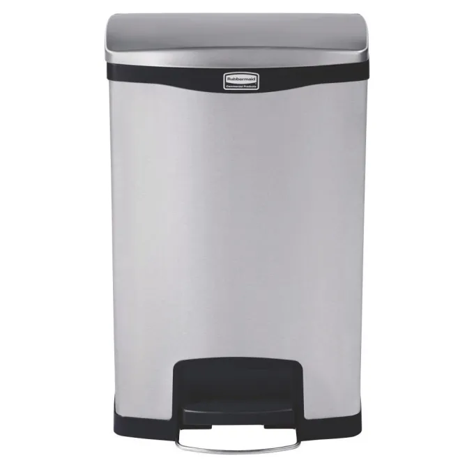 Poubelle à Pédale Frontale Inox Slim Jim Step-On 50L - Rubbermaid