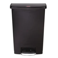 Poubelle à pédale frontale Rubbermaid Slim Jim noire 90L