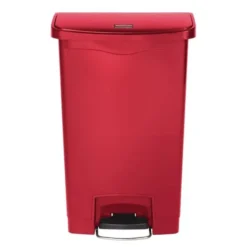 Poubelle à Pédale Frontale Slim Jim Rouge 50L - Rubbermaid