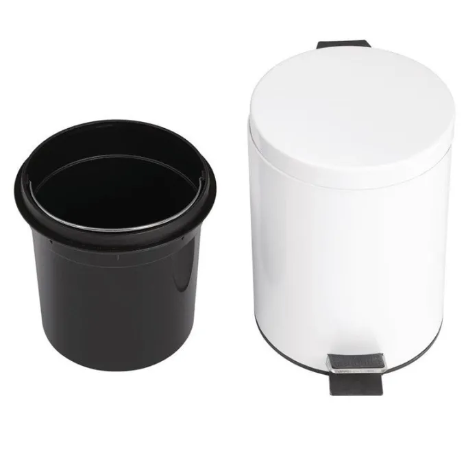 Poubelle à pédale 5 L blanche
