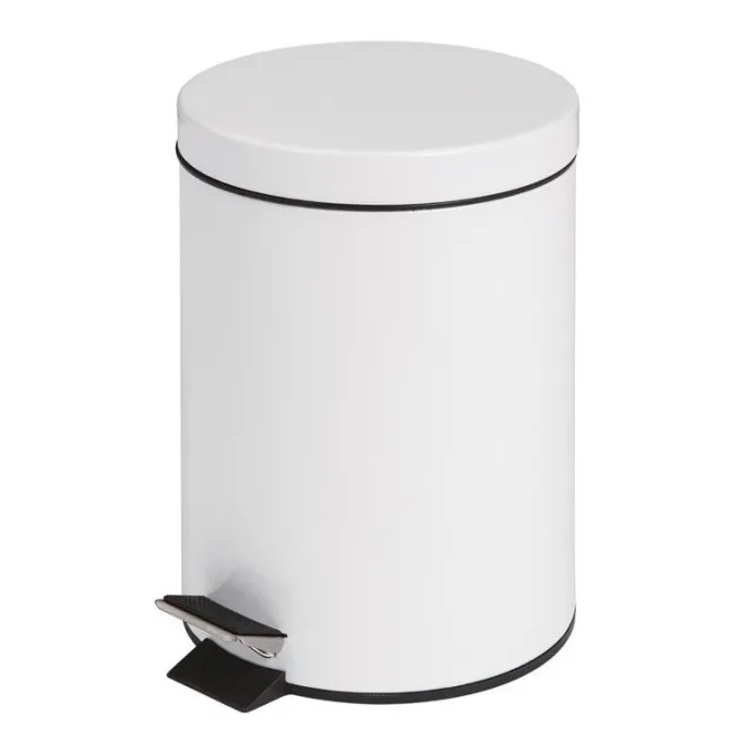 Poubelle à pédale 5 L blanche