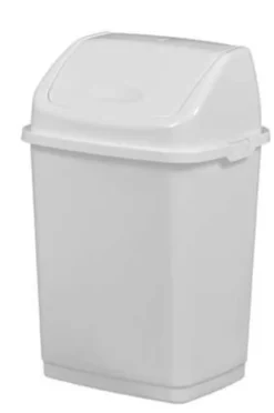 Poubelle Plastique avec Couvercle Basculant 10L Blanc - Lot de 17 - Rossignol Professonnel