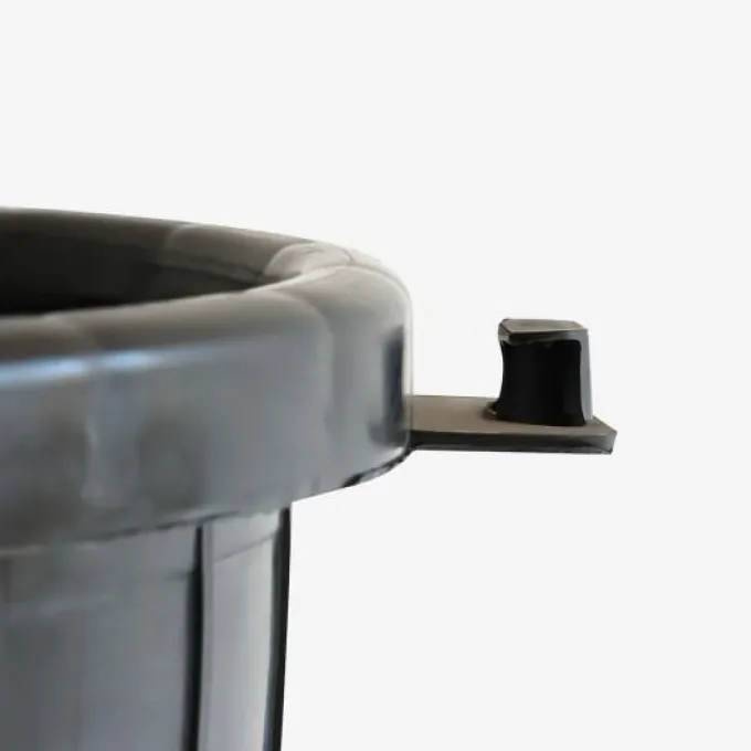 Poubelle ronde 50 L + couvercle à clip - noir - Gilac