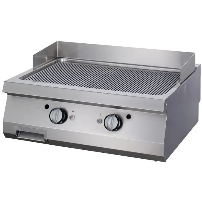 Premium Plaque de Gril - Chrome Rainuré - Double - Prof. 90 cm - Gaz - Maxima