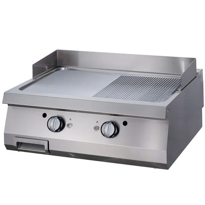 Premium Plaque de Gril - Demi-Rainuré - Double - Prof. 90 cm - Gaz - Maxima