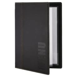 Protège-menus contemporain Securit noir -Format A5