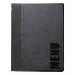 Protège-menus contemporain Securit noir -Format A5