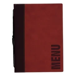 Protège-menus contemporain Securit rouge foncé - Format A4