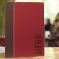 Protège-menus contemporain Securit rouge foncé - Format A4