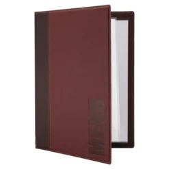 Protège-menus contemporain Securit rouge foncé - Format A4