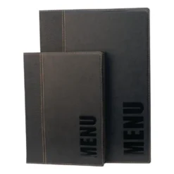 Protège-menus contemporain Securit noir - Format A4