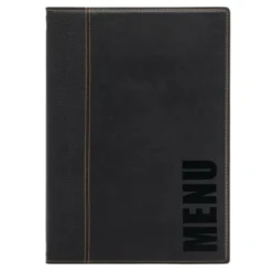 Protège-menus contemporain Securit noir - Format A4