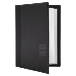 Protège-menus contemporain Securit noir - Format A4