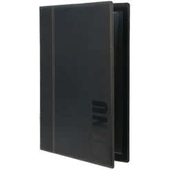 Protège-menus contemporain Securit noir - Format A4