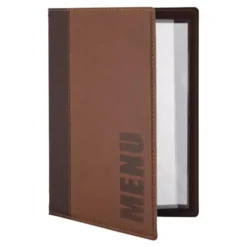 Protège-menus contemporain Securit marron clair - Format A4