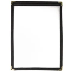Protège-Menus Style Américain Noirs - Format A4 - Olympia