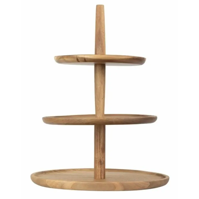 Présentoir en Acacia 3 Niveaux 305(Ø) x 395(H) mm - Olympia
