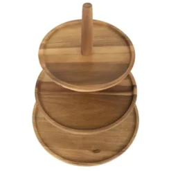 Présentoir en Acacia 3 Niveaux 305(Ø) x 395(H) mm - Olympia