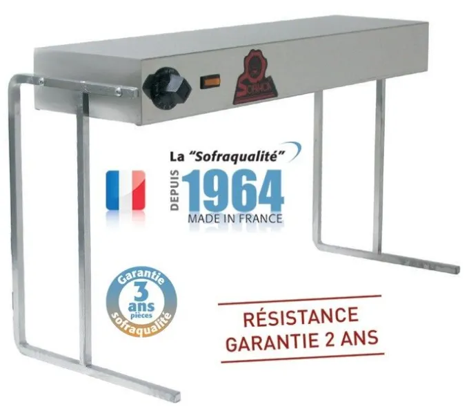 Rampe chauffante infrarouge avec régulateur - L 920 mm - Sofraca