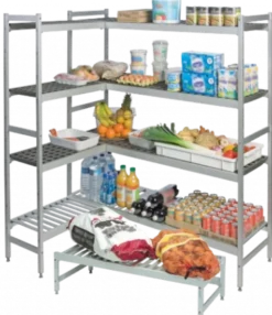 Rayonnage Alimentaire Structure Duralinox 4 Niveaux - L 2007 x P 360 x H 1800 mm