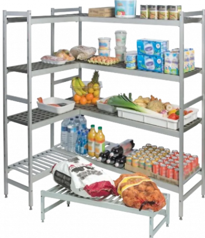 Rayonnage Alimentaire Structure Duralinox 4 Niveaux - L 2007 x P 360 x H 1800 mm
