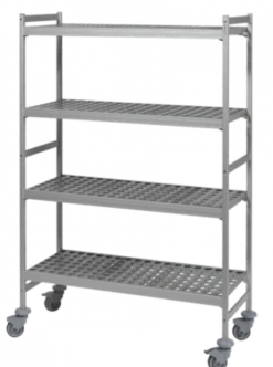 Rayonnage Alimentaire Structure Duralinox 4 Niveaux - L 2007 x P 360 x H 1800 mm