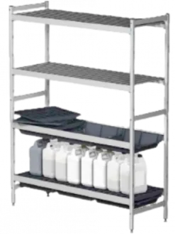 Rayonnage Alimentaire Structure Duralinox 4 Niveaux - L 2007 x P 360 x H 1800 mm