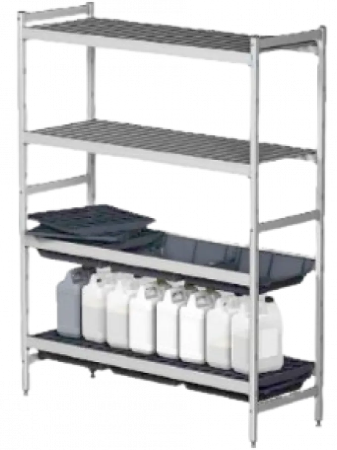 Rayonnage Alimentaire Structure Duralinox 4 Niveaux - L 2007 x P 360 x H 1800 mm