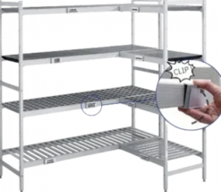 Rayonnage Alimentaire Structure Duralinox 4 Niveaux - L 2007 x P 360 x H 1800 mm