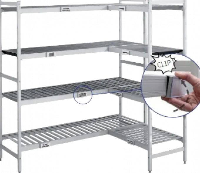 Rayonnage Alimentaire Structure Duralinox 4 Niveaux - L 2007 x P 360 x H 1800 mm