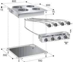 Réchaud Electrique Drop-In - 4 Plaques - Combisteel