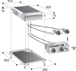 Réchaud en Céramique Drop-In - 2 Zones de Cuisson - Combisteel