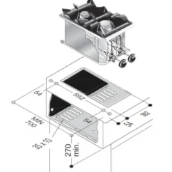 Réchaud à Gaz Drop-In - 2 Feux 3,5 kW - Combisteel