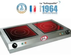 Réchaud vitrocéramique - 2 feux - 2x 300 x 300 mm - Sofraca