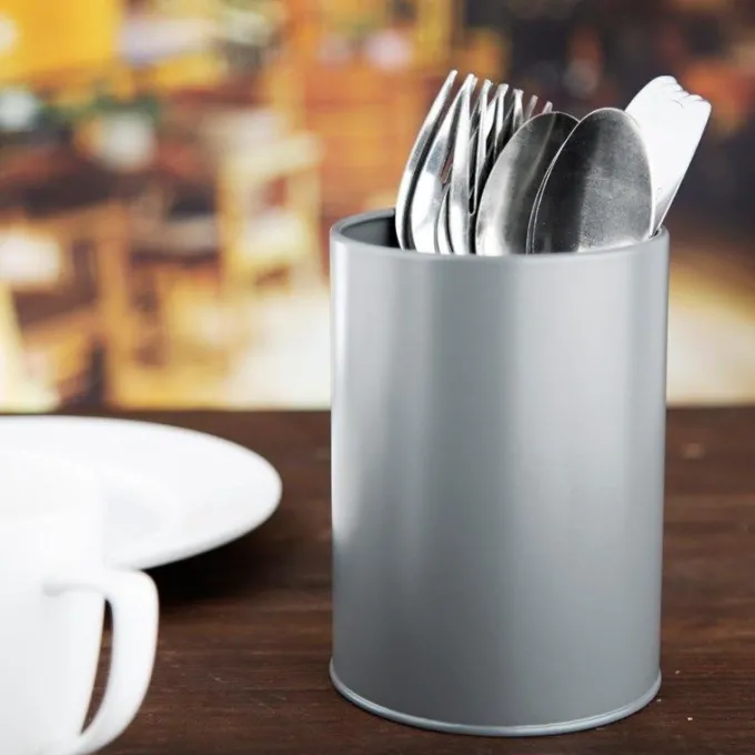 Récipient à Couverts - Galvanisé Gris - Olympia