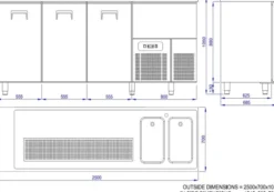 Refroidisseur de Bière Avec Evier - 3 Portes - 2R - Combisteel
