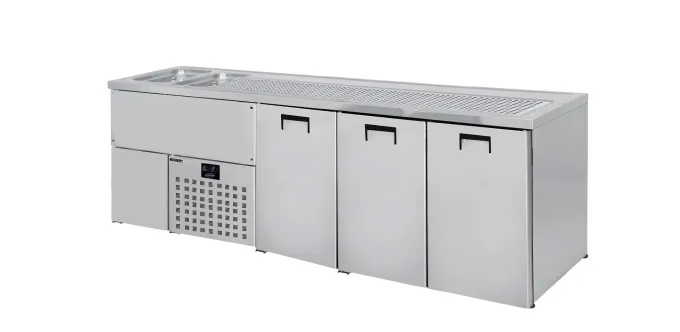 Refroidisseur de Bière Avec Evier - 3 Portes - 2R - Combisteel