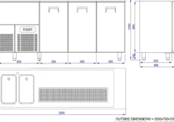 Refroidisseur de Bière Avec Evier - 3 Portes - 2R - Combisteel