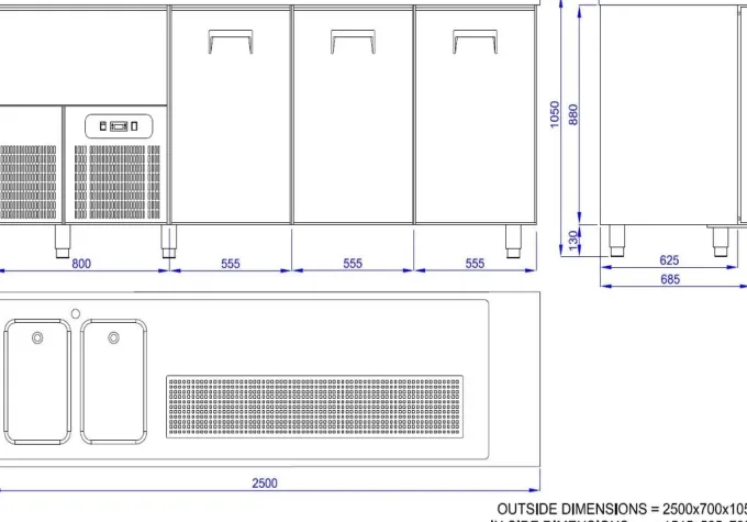 Refroidisseur de Bière Avec Evier - 3 Portes - 2R - Combisteel